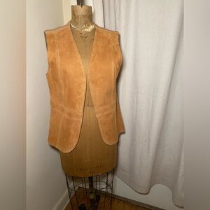 WESTERN 70s COWGIRL FESTIVAL COUNTRYCORE Genuine Tan Suede Leather Vest